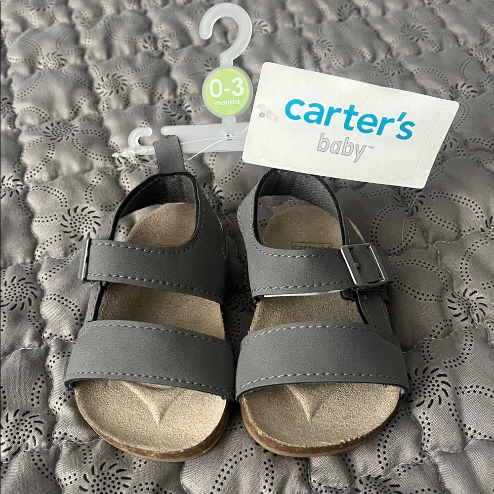 Carter's Infant Charcoal Sandals - Picture 2 of 4